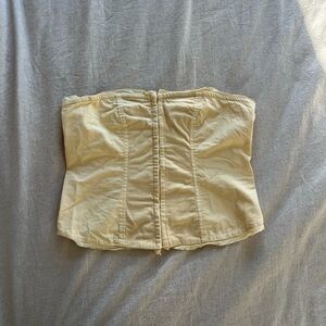 Free People Beige Strapless Tank Top